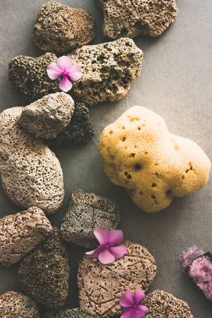 Spa natural concept. Dayspa cosmetics products. Spa and wellness setting.の写真素材