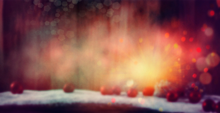 Christmas Background with Baubles and starsの写真素材