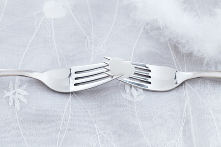 Valentines day table. Plate with  hearts. Valentine's day dinner.St. Valentine table settingの写真素材