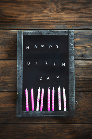 Birthday background. Birthday celebration with copy space. Birthday greeting cardの写真素材