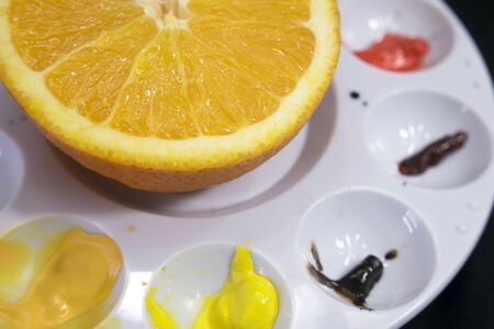 Orange and a Palletの写真素材