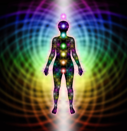 Energy field and chakras diagramの写真素材