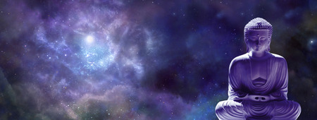 Buddha in Lotus Position with deep space background