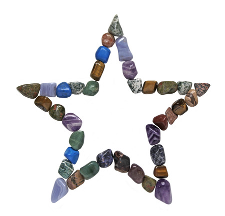 Five Point Crystal Healing Star on a white 