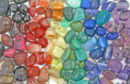 Rainbow Crystal tumbled stonesの写真素材