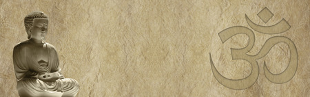 Buddha and Om double ended Website Bannerの写真素材