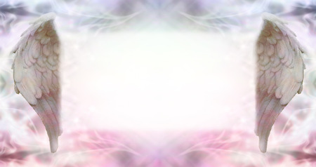 Angel Wings Message Board Bannerの写真素材