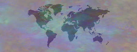 Rustic grunge world globe map  banner - multicoloured wide    background world map with copy space