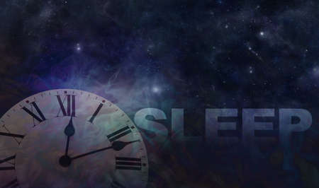 Get to sleep before midnight concept - graduated fading clock face against a dark night sky...