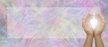 Spiritual Reiki Healing Invitation Course Advert Certicate Diploma Award Background - Female cupped...