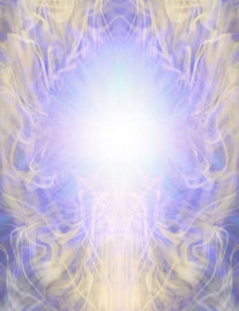 Majestic Powerful Purple Gold  Flowing Pattern Template -  ethereal symmetrical spiritual flowing energy  field background with white centre ideal for a  Certificate Diploma Awardの写真素材