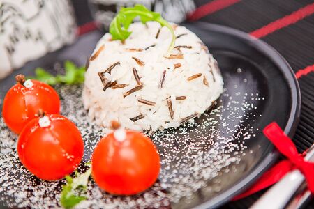 vegetarian meal on the dish in a restaurant
の写真素材