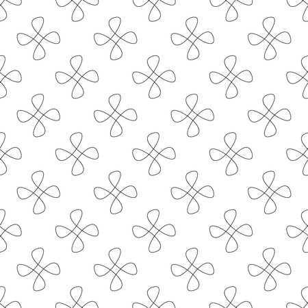 Simple geometric black and white seamless pattern. Rounded black geometric shapes on white backgroundのイラスト素材