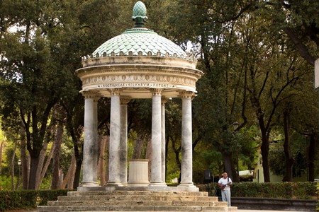 Rome, Italy - September 14, 2017: Arbor in the Villa Borghese gardens. Diana Temple in Villa Borghese, Rome.のeditorial素材