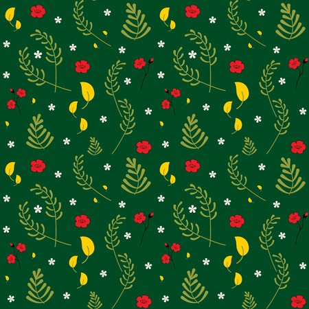 Vector seamless floral pattern. Trendy decorative colourful spring botanical pattern. Set of...