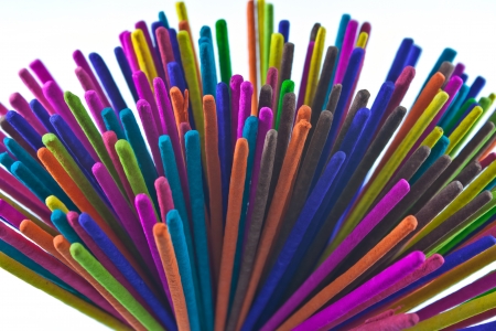 Incense Multicolored For the templeの写真素材