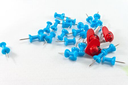 close up of a pushpin on white background の写真素材