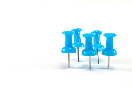 close up of a pushpin on white background の写真素材