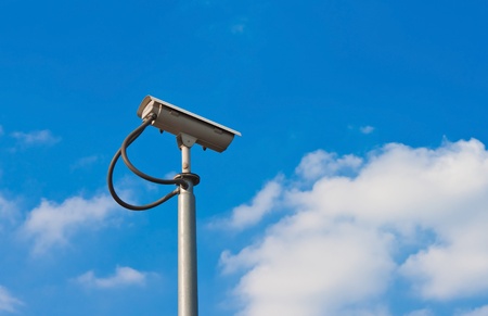  security camera and white sky 