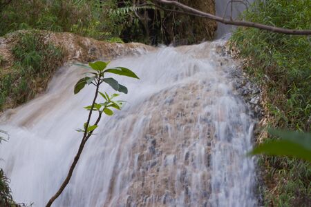Deep forest Waterfall in Kanchanaburi, Thailand 
