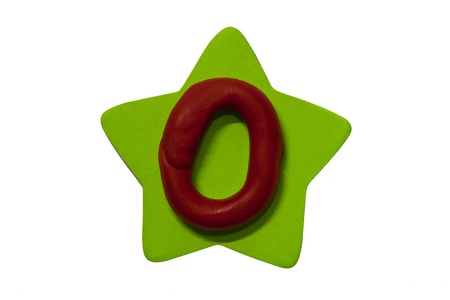 Colorful Clay Star Abstract color  on paper 