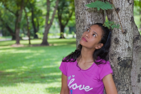 Thai Girl Portrait of happy tourist travel in Vacation.の写真素材
