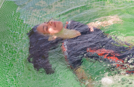 Thai Girl Portrait In Swimming pool