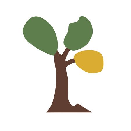 Painting trees on backgroundの写真素材