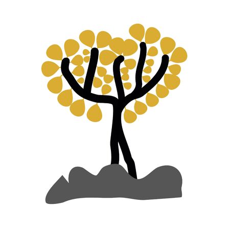 Painting trees on backgroundの写真素材