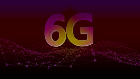 6G network digital   background.6G network wireless systems.3D rendering.の写真素材