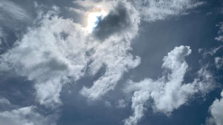 blue sky background with clouds Beautiful clouds at the beginning of the rainy season