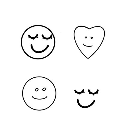 Smile icon. Emoticon set. Smile vector icon.の写真素材