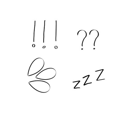 Hand drawn doodle question mark and exclamation mark. Vector illustration.