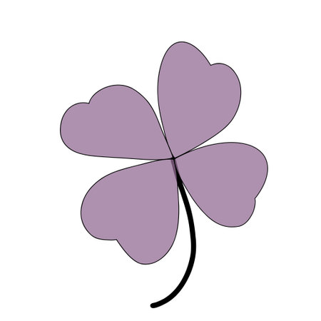 four leaf clover icon image vector illustration design  purple purple colorの写真素材