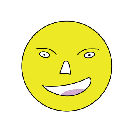 emoticon face emoticon isolated icon vector illustration design  yellowの写真素材