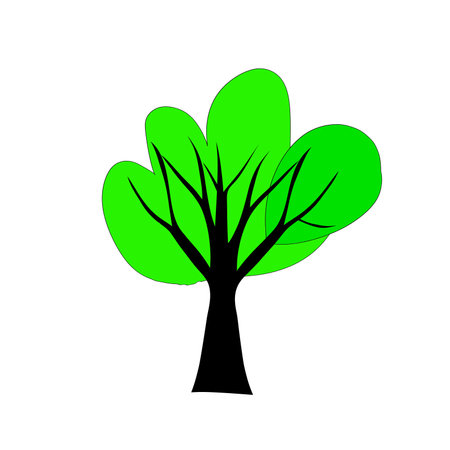 Tree icon on white background. Vector illustration. Green nature concept.の写真素材