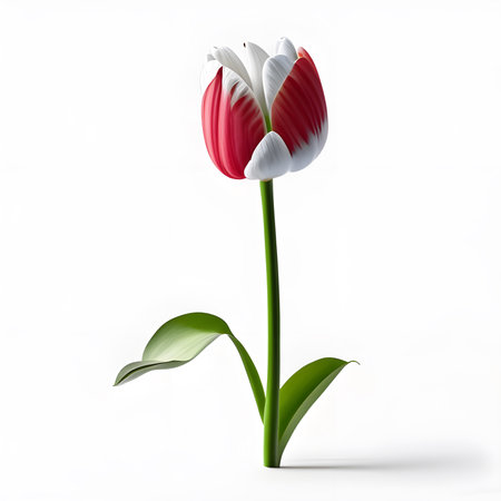 Tulip flower isolated on white background. 3D illustration.の素材