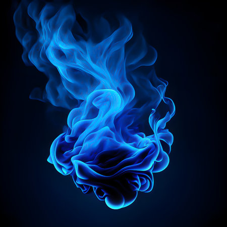 Abstract blue smoke on a dark background. 3d rendering, 3d illustration.の素材