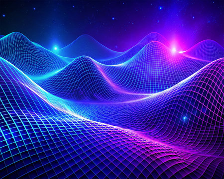 Abstract vector background. 3d grid. Futuristic technology style.の素材