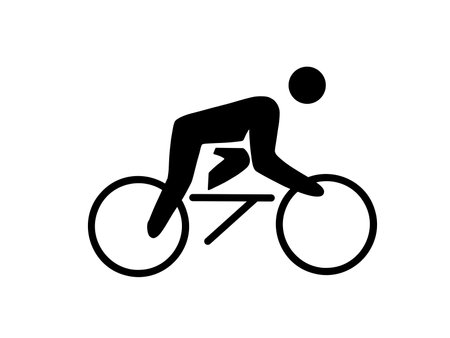 Cyclist icon isolated on white background. Flat style design.の写真素材