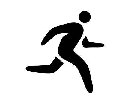 Running man icon in trendy flat style isolated on white background. Sport symbol for your web site design, logo, app, UI. Vector illustration, EPS10.の写真素材