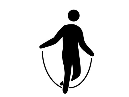 Silhouette of a jumping man on a white background. Vector illustrationの写真素材