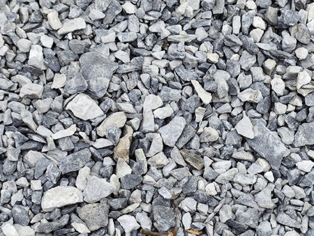 Crushed stone background. Closeup of crushed stone texture background.の写真素材