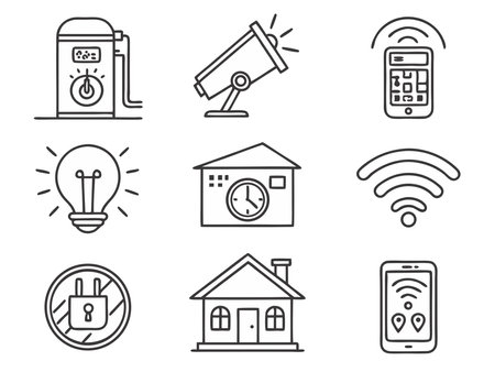 Smart home line icons set. Outline illustration of smart home vector icons for web designの写真素材