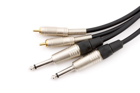 Audio cables isolated on white