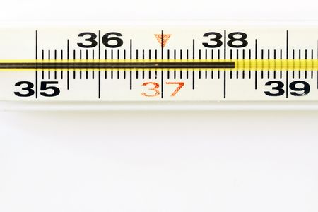 thermometer closeup on white