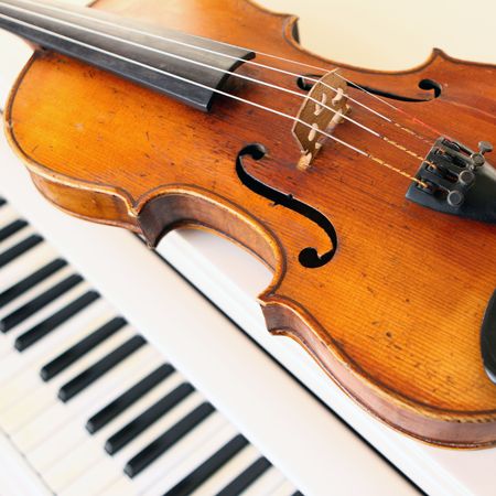 violin and piano keysの写真素材