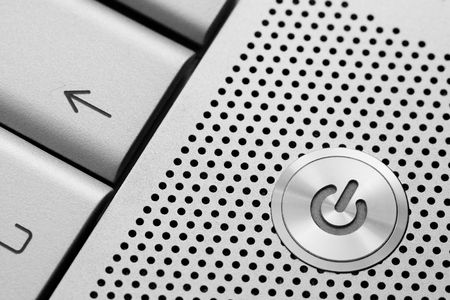 silver power buttonの写真素材