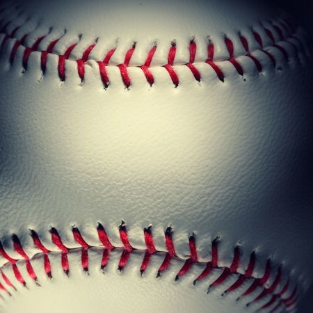 closeup of an baseball