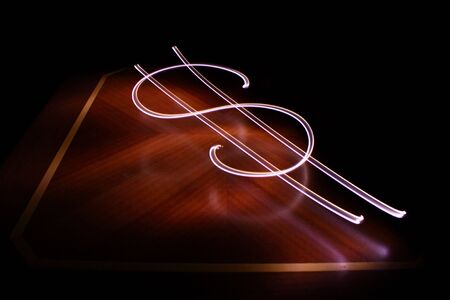illuminated dollar signの写真素材